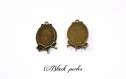 Support cabochon pendentif ovale 25x18mm, bronze antique x2- 265 