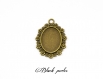 Support cabochon pendentif ovale 25x18mm, bronze antique x1- 263 