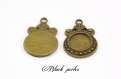 Support cabochon pendentif rond 12mm, bronze antique x2- 243 