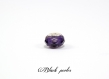 Perle style pandora, grand trou 5mm, violette à facettes en verre et métal - ppfv12 