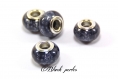 Perle style pandora, avec petits losanges, en acrylique, grise noire - a4 