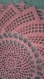 Napperon dentelle romantique spirale rose (sur commande) 