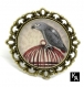 Bague bronze antique ronde motif perroquet ara 