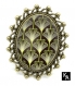 Bague bronze antique ovale motif arum 