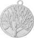 Collier couleur argentée avec pendentif rond + chaine motif feuille d'automne ( 887 ) nature, arbre 