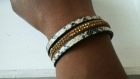 Bracelet strass style léopard en cuir 