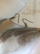 Parure plumes, perles et bronze boucles d'oreilles et collier 