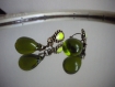 Boucles d'oreilles les dormeuses et gouttes en vert olive 