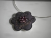 Collier pendentif fleur mauve