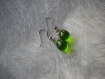 Boucles d'oreilles gouttes vertes en verre
