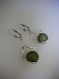 Boucles d'oreilles perles rondes magiques verte olive