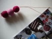 Collier perles rondes en feutrine fuchsia et rose clair