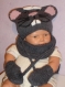Bonnet bébé tricoté main motif souris de naissance à 2 ans 