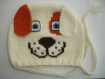 Bonnet bébé tricoté main tête d'animal : motif chien de la naissance à 2 ans 