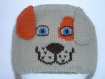 Bonnet pour bébé tricoté main tête d'animal : chien de la taille naissance à 2 ans 