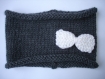 Snoods avec noeud aux couleurs assortis au bonnet tête d'animal de 3 mois à 2 ans 