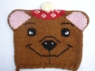 Bonnet pour bébé tricoté main : tête d'ours de la taille naissance à 2 ans 
