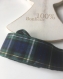 Ruban satin écossais en vert et bleu 55cm x2,5cm 