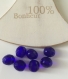 7 perles cobalt rondes facettées en bleu nuit irisé 10mm 