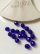 17 perles cobalt rondes facettées en bleu nuit irisé 8mm 