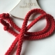 2x35cm de cordons en coton rouge tressés 