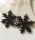Duo de pendentifs flocons en bois en noir 