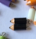 Duo de breloques crayons résine avec piquot en noir 