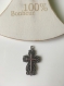 Pendentif croix en métal argenté x 1 
