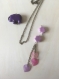 Les kits de sophie - collier chaîne bronze et ses pendentifs mauve et violet 