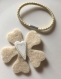 Kit élastique cheveux fleur feutrine en beige et attache parisienne coeur 