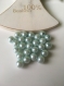 Perles nacrées rondes en bleu pâle percées lot de 5 exemplaires 