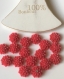 Duo de cabochons fleurs en rouge 23 mm 