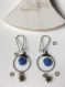 Kit de boucles d'oreilles en bronze et émail les créoles bleu 