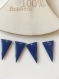 Lot de 4 breloques triangle émail en bleu marine 