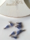 Lot de 2 breloques mini pompons coton gris-bleu anneau doré 1cm 