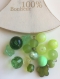 Lot de 15 perles assortiment en vert 