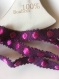 Ruban coton dentelé violet et fuchsia à pois 85cm 
