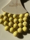 Lot de 10 perles rondes en pâte polymère en jaune 