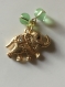 Breloque pendentif l'éléphant en métal doré x1 exemplaire 