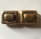 Duo de passants en métal doré vieilli en rectangle 