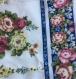 Coupon de tissu 18cmx18cm fleurs rose jaune vert et bleu 
