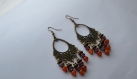 Boucles d'oreille " satya " perles en agate orange, verre tchèque 