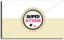 Porte clé " super atsem " + carte offerte composé d'une étoile émaillée noire, support argenté 