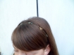 Headband / serre-tête bronze ton vert "oiseau" 