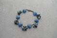 Bracelet " lagune " composé de perles en verre tchèque 