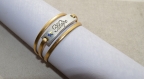 Bracelet en cuir doré " hope " étoile en cristal de swarovski 