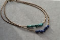Colliers ethniques en turquoise, lapis lazuli et perles de rocailles 