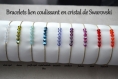 Bracelets lien coulissant en perles de swarovski , fil en coton, 9 couleurs au choix 