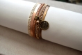 Bracelet cuir " adèle " perle en verre tchèque 