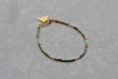 Bracelet fin en perles de miyuki ( perles japonaises ) ton vert, doré, marron metallisé 